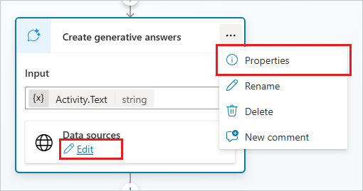Screenshot that shows where to select the Properties pane.